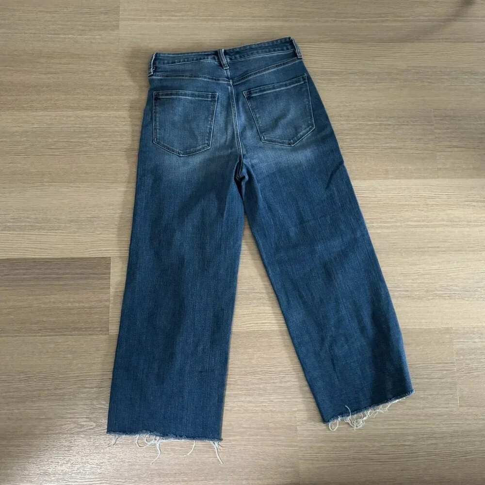 Liverpool Los Angeles Hi-Rise Crop Wide Leg Jeans Frayed Hem Eco Logical 4/27 - Picture 2 of 6